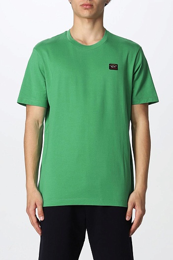 Футболка зелёного цвета Paul & Shark logo-patch   