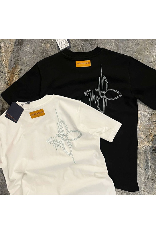 Чёрная оверсайз футболка Louis Vuitton Frequency Graphic