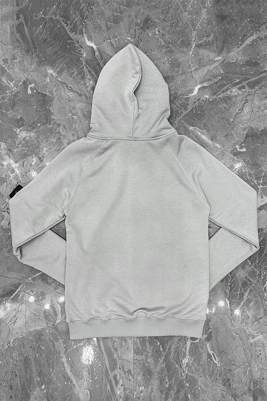 Серая кофта на молнии Stone Island compass-patch