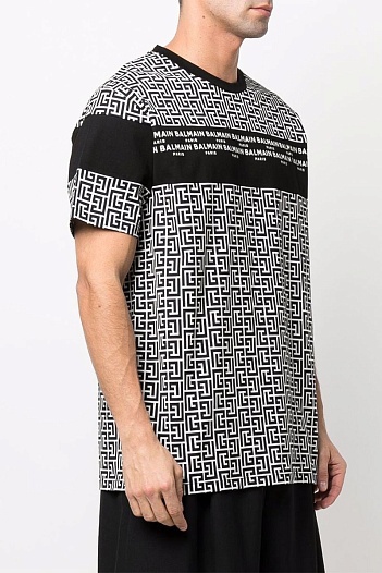 Мужская футболка Balmain monogram-print   