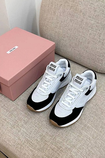 Женские кроссовки MIU MIU Premium - Grey / Black   