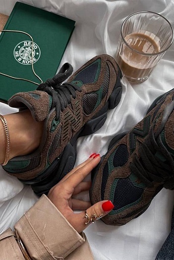 Кроссовки New Balance 9060 - Brown / Dark Green   