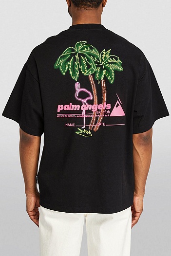 Мужская чёрная футболка Palm Angels Ski Club   