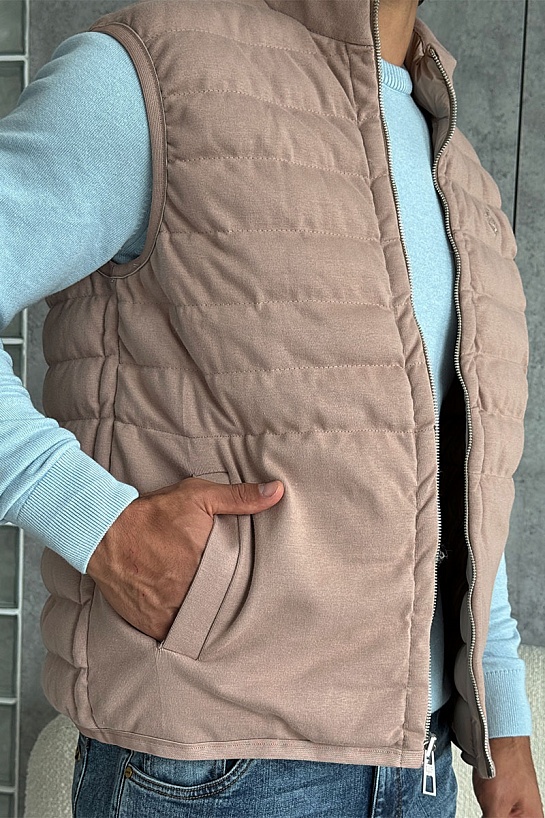 Бежевый двусторонний жилет Loro Piana
