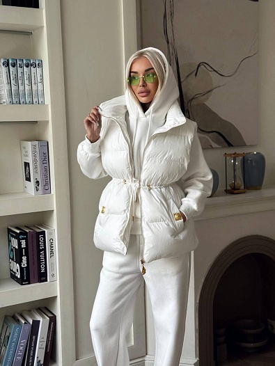 Женский костюм тройка на флисе Schiaparelli premium - White   