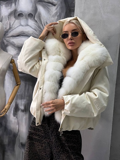 Женский бомбер с натуральным мехом Max Mara premium   