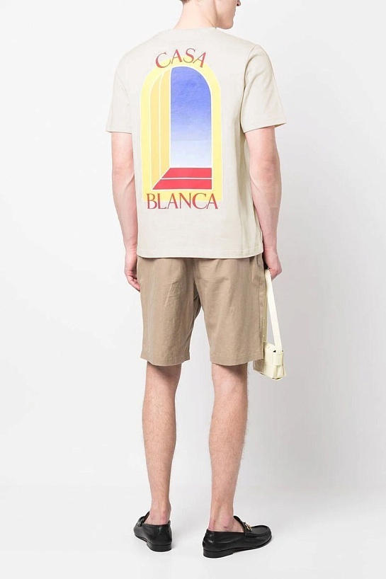 Бежевая футболка Casablanca L'Arche De Jour
