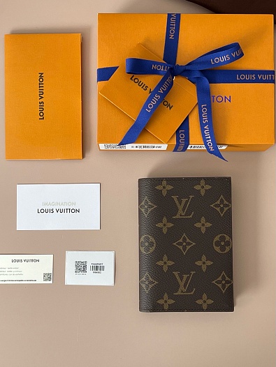 Кожаная обложка для паспорта Louis Vuitton Premium 14x9.5x1.5 см   