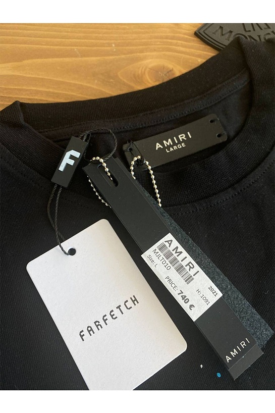 Оверсайз футболка Amiri "Paint Splatter" - Black