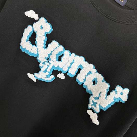 Чёрная оверсайз футболка Louis Vuitton Premium   