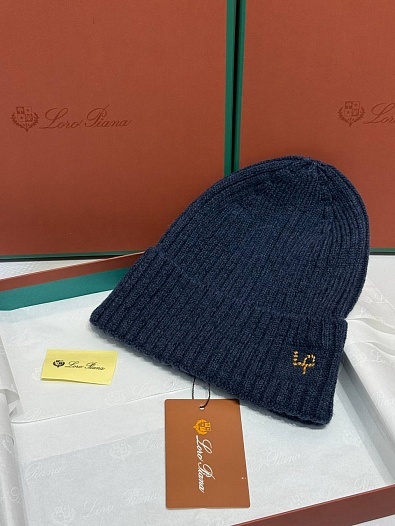 Шапка Loro Piana premium logo-embroidered - Navy   
