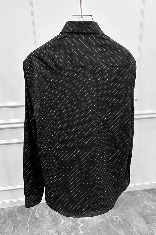 Мужская чёрная рубашка Emporio Armani logo-print