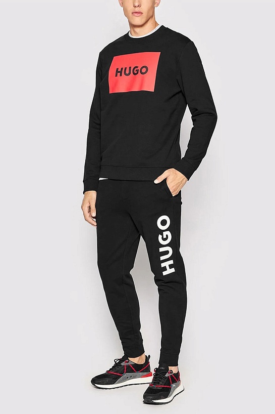 Чёрные спортивные штаны Hugo Boss Dutschi logo-print
