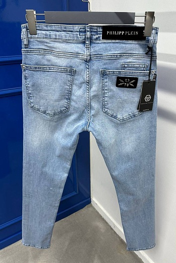 Мужские светло-синие джинсы Philipp Plein slim fit   
