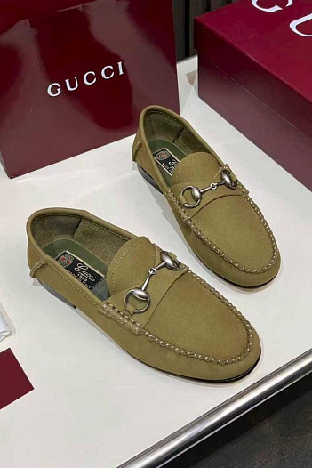Женские замшевые лоферы Gucci GG premium   