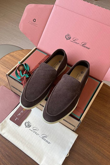 Замшевые лоферы Loro Piana Premium - Brown   