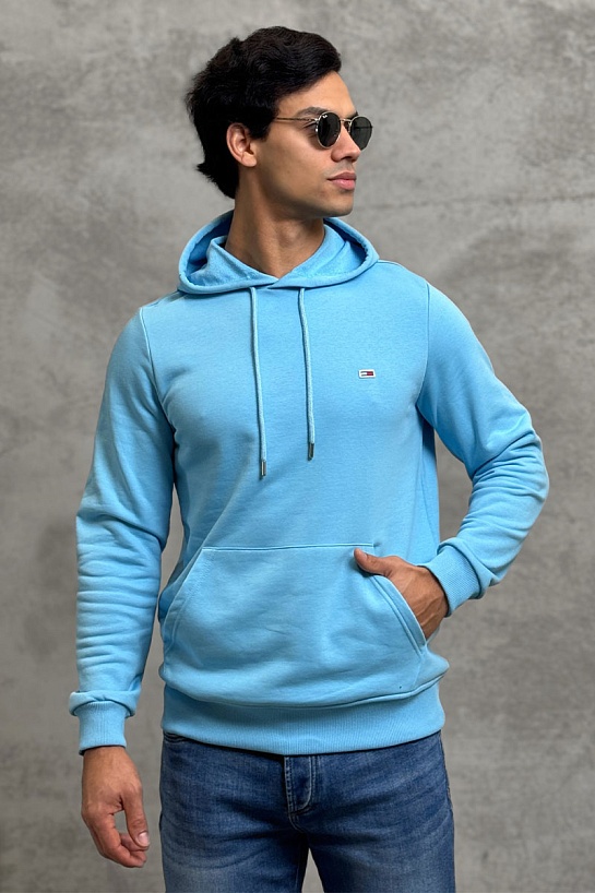 Мужское худи Tommy Hilfiger голубого цвета