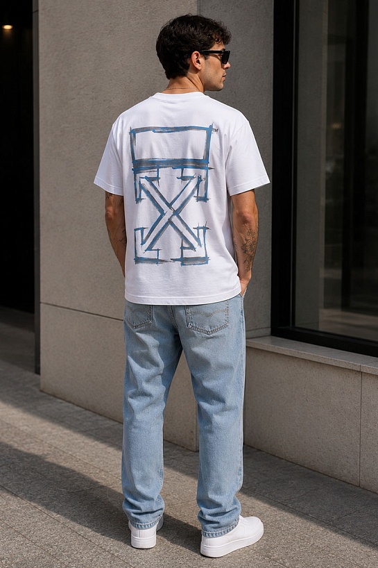 Оверсайз белая футболка Off-White Marker