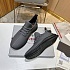 Мужские кожаные кроссовки Prada lace-up - Grey