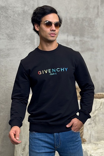 Мужской чёрный свитшот Givenchy multicolor logo   