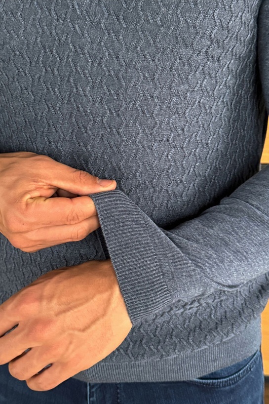 Поло с длинным рукавом Zilli zip-up - Indigo