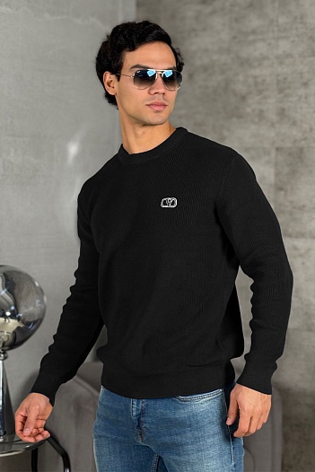 Мужской чёрный свитер Valentino Vlogo Signature   
