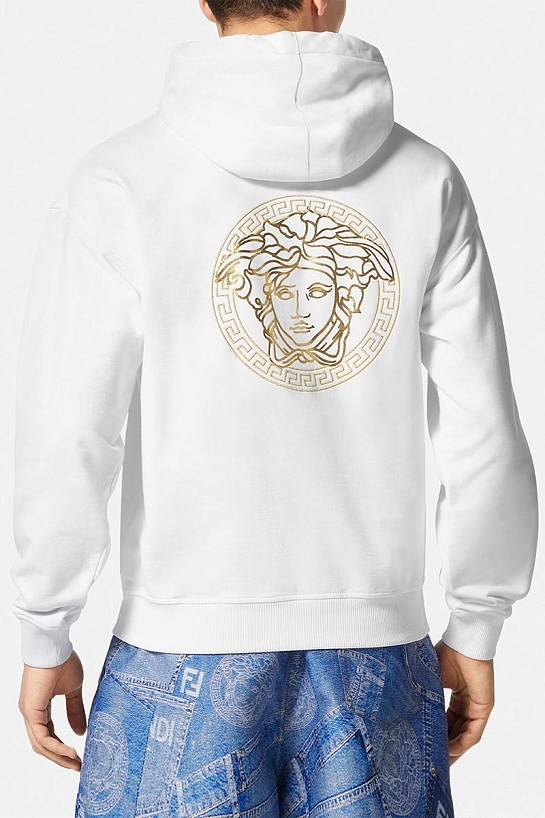 Белая мужская кофта Collaboration Fendi x Versace Fendace Logo