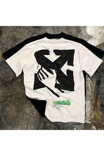 Белая оверсайз футболка Off-White Hand Arrow   