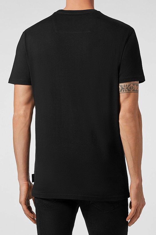 Футболка чёрного цвета Philipp Plein Flowers graphic-print