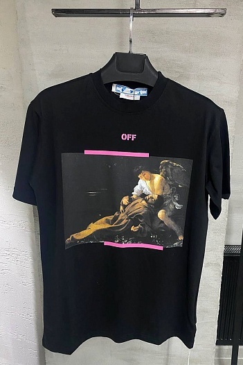 Чёрная футболка Off-White Arrow Caravaggio St. Francis   