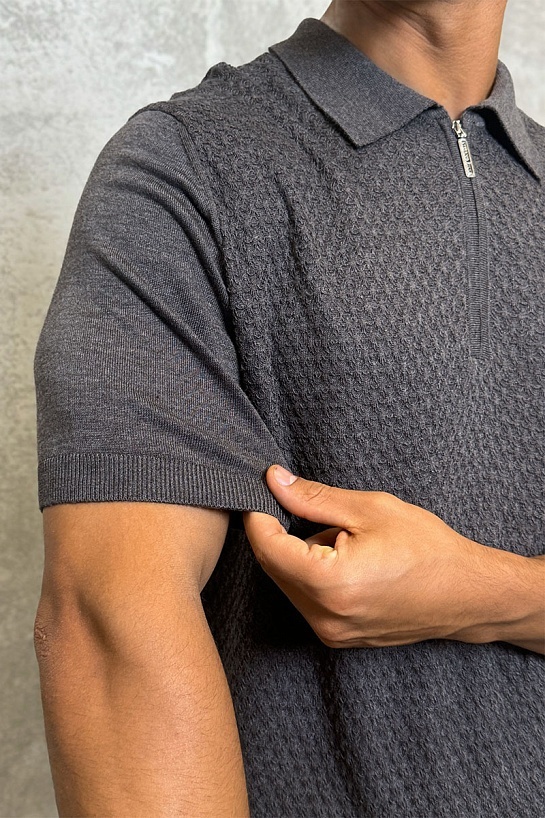 Мужское поло Stefano Ricci серого цвета