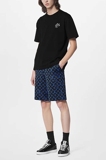 Оверсайз футболка Louis Vuitton staple-pin logo - Black   