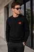 Чёрный мужской джемпер Hugo Boss red logo label