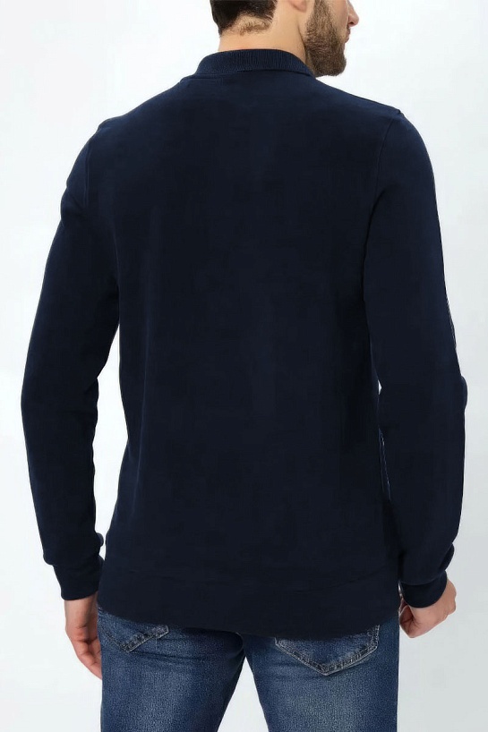 Тёмно-синее поло с длинным рукавом Tommy Hilfiger