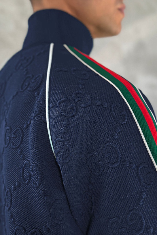 Тёмно-синий спортивный костюм Gucci GG jacquard