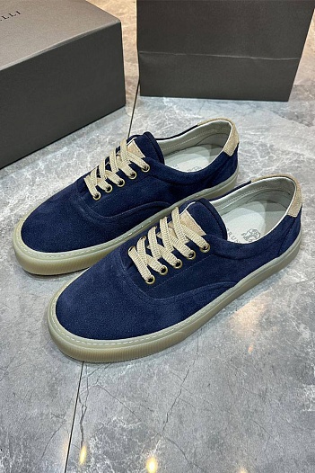 Замшевые кеды Brunello Cucinelli Sail low-top - Blue   