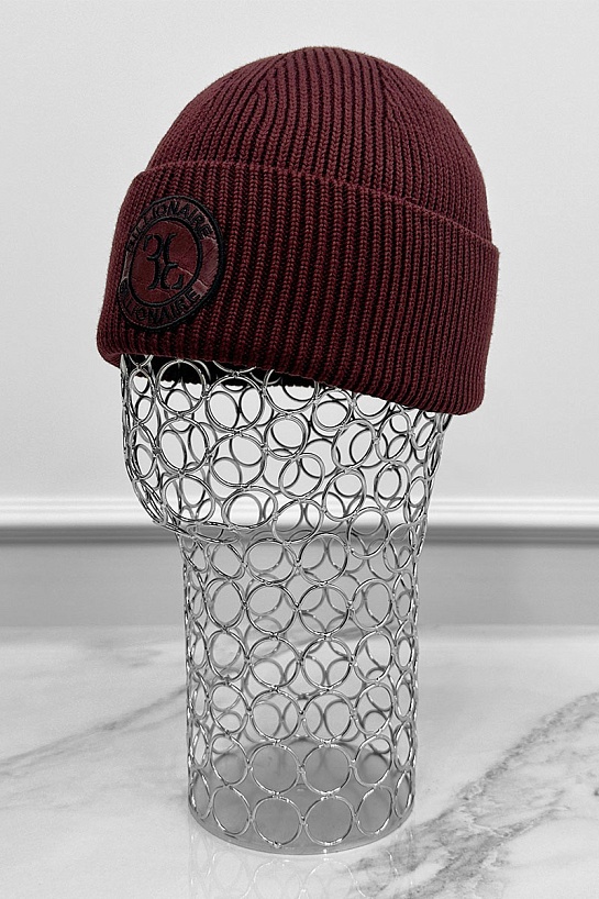 Бордовая шапка Billionaire logo-patch