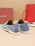 Мужские замшевые лоферы Loro Piana Summer Walk - Blue