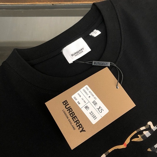 Мужская чёрная футболка Burberry Premium