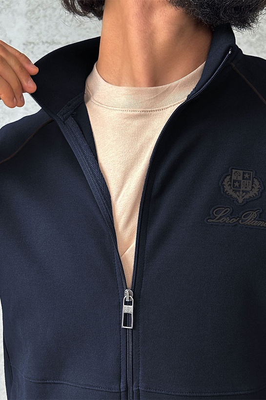 Кофта на молнии тёмно-синего цвета Loro Piana