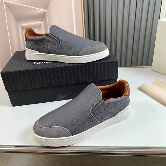 Мужские кожаные слипоны Ermenegildo Zegna