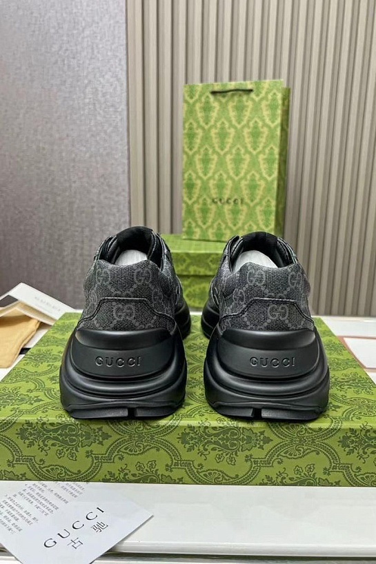 Кожаные кроссовки Gucci GG Rhyton - Grey
