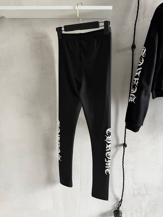 Женские черные леггинсы Chrome Hearts premium