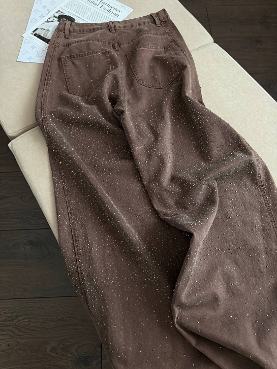 Женские джинсы со стразами Schiaparelli premium