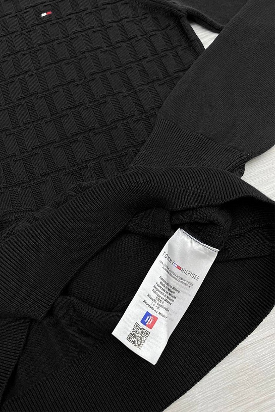 Мужской джемпер Tommy Hilfiger logo-embroidered - Black
