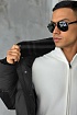 Чёрный пуховик Burberry London England logo-patch