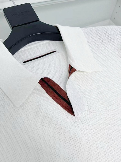 Мужское поло Zegna buttonless - White   