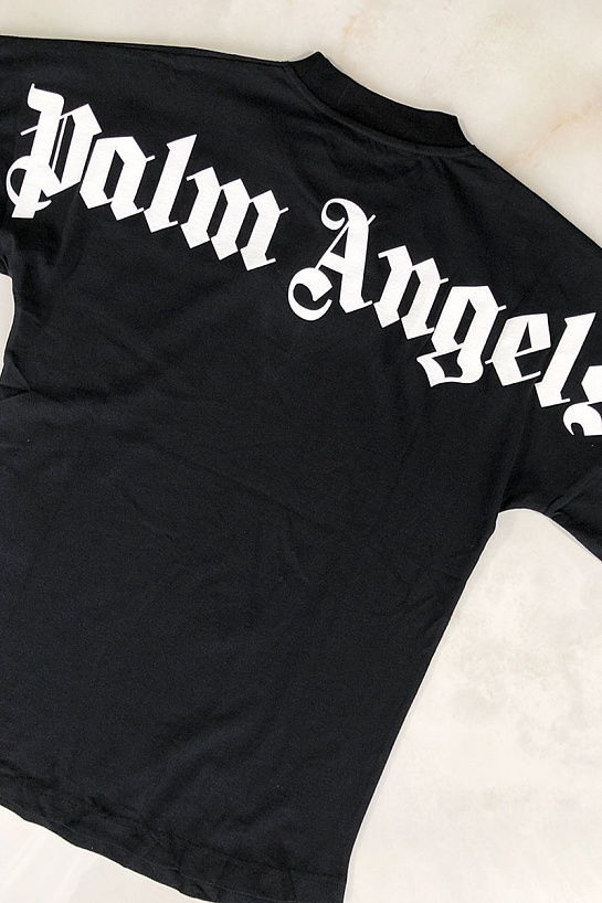 Черная оверсайз футболка Palm Angels logo-print
