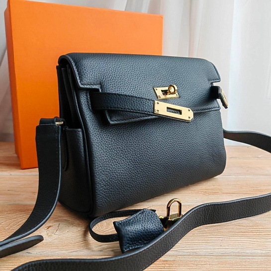 Женская сумка Hermes Kelley 25x18 см - Black