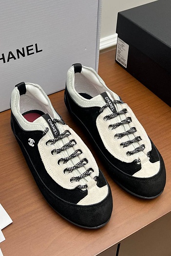 Женские замшевые кроссовки Chanel premium   